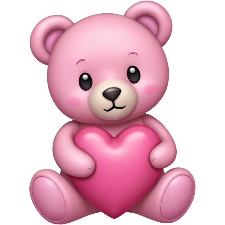 Pink heart with bear  emoji