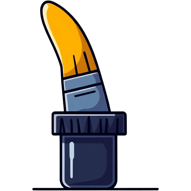 Minimal icon with fluid line turning into shapes – brush, spotlight, note – one symbol, many arts emoji