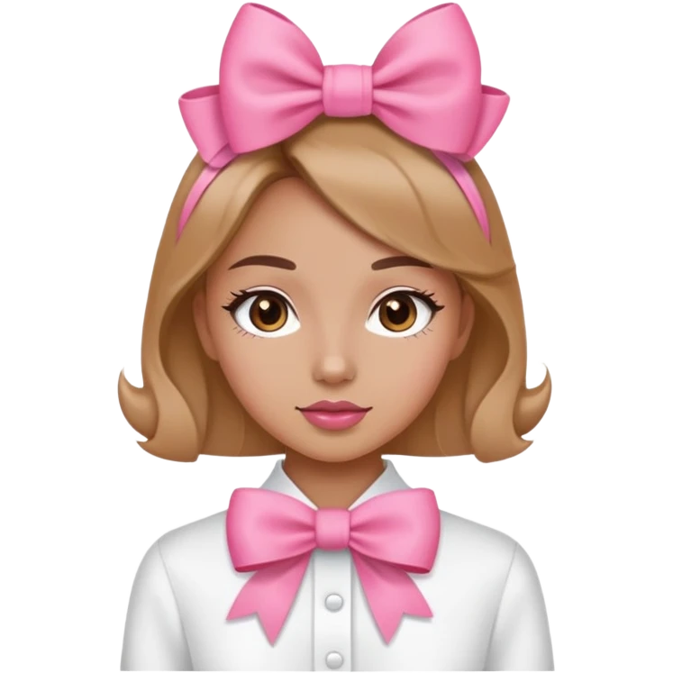 skin care girl with pink bow with cute outfit and tan lines emoji