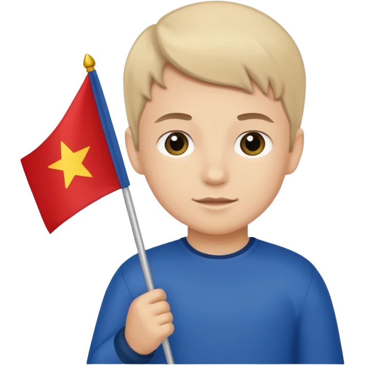 Flag holder kid emoji