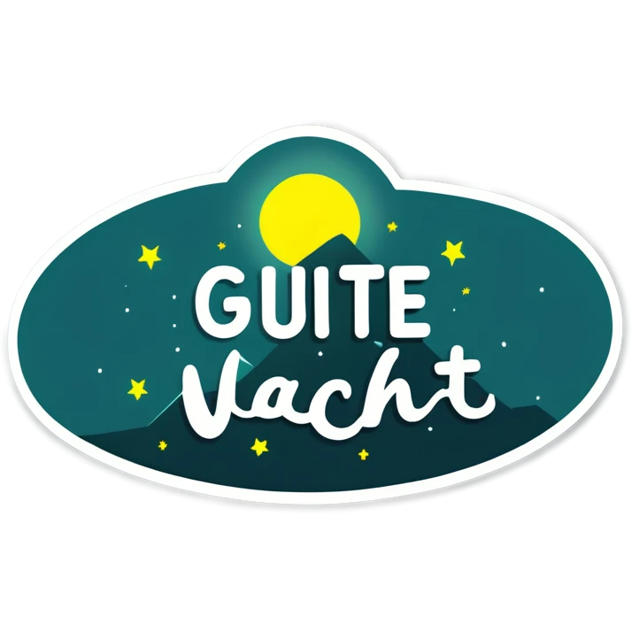 Gute Nacht Schrift emoji
