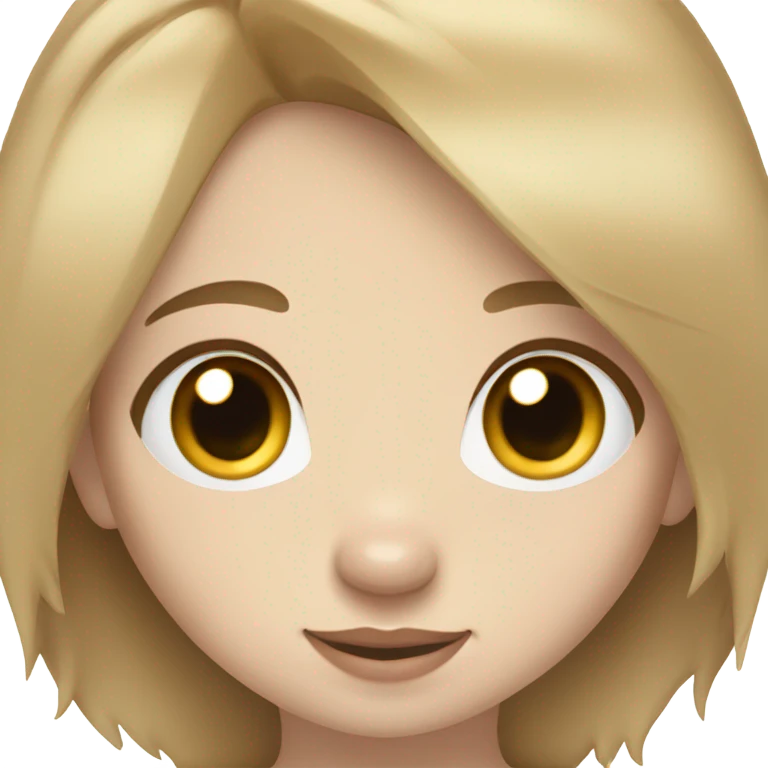 Pale brown hair  girl holding a Husky golden beige emoji