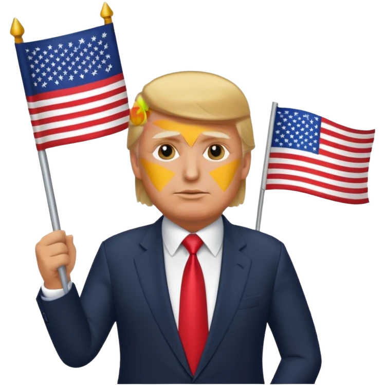 Trump with flag  emoji