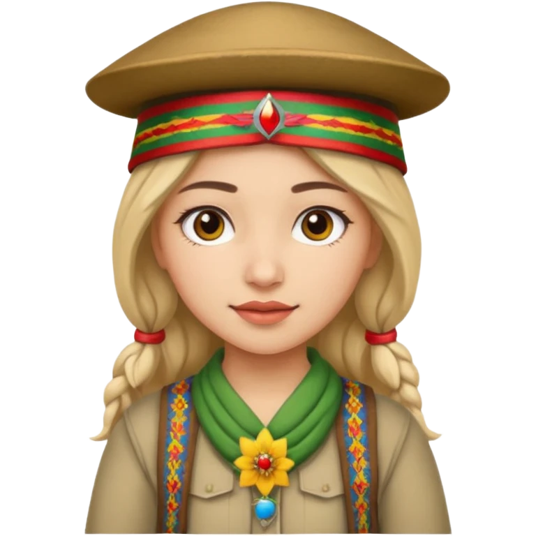 A girl with Kurdish hat emoji