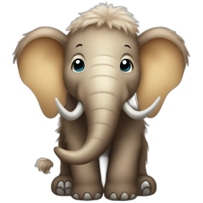 Cute fluffy baby mammoth emoji
