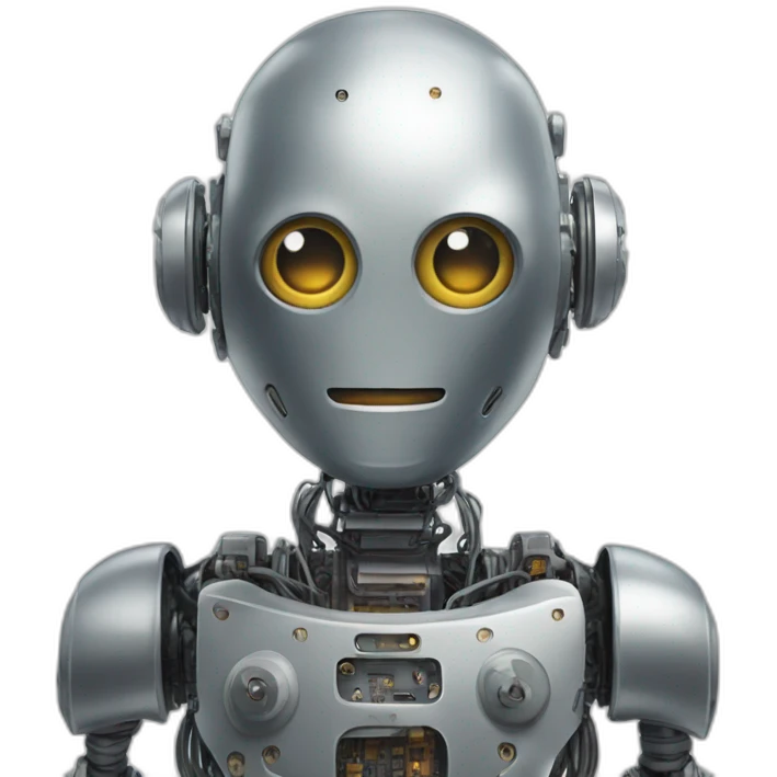 Robot in Alan Turing embrace  emoji