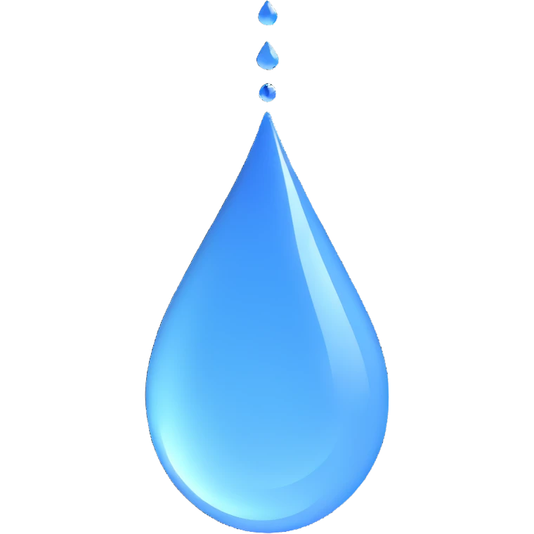 realistic water drop with reflection emoji
