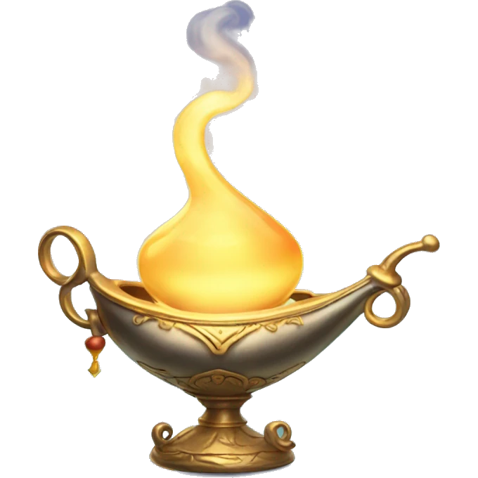 glowing magic lamp with a wisp of smoke curling out emoji