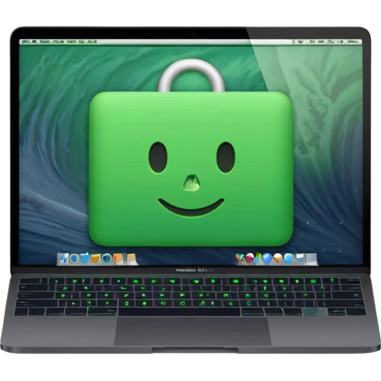 macbook with big code line emoji