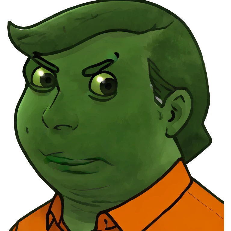 Donald trump with a orange shirt emoji