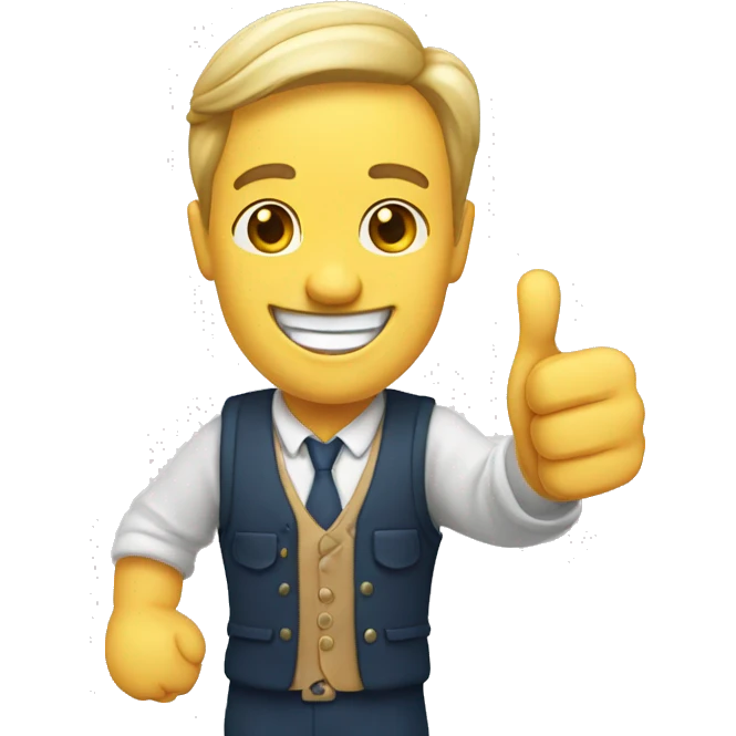 Smiling Englishman showing thumbs up  emoji