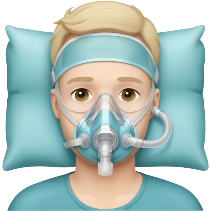 cpap face mask on guy no background emoji