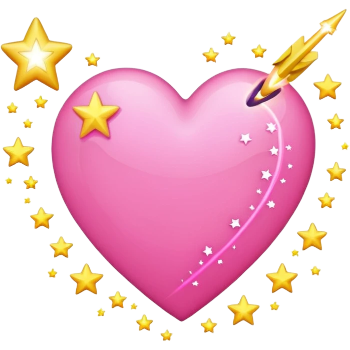pink heart shooting star lines wand emoji emoji