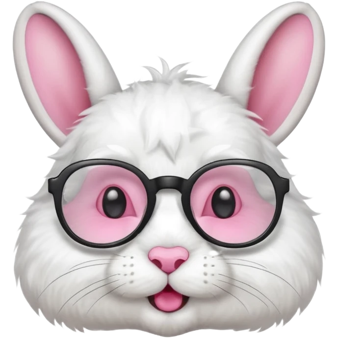 tête lapin avec lunette emoji