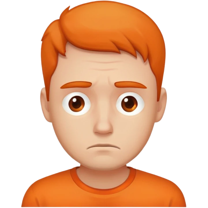 Sad man wearing orange shirt  emoji