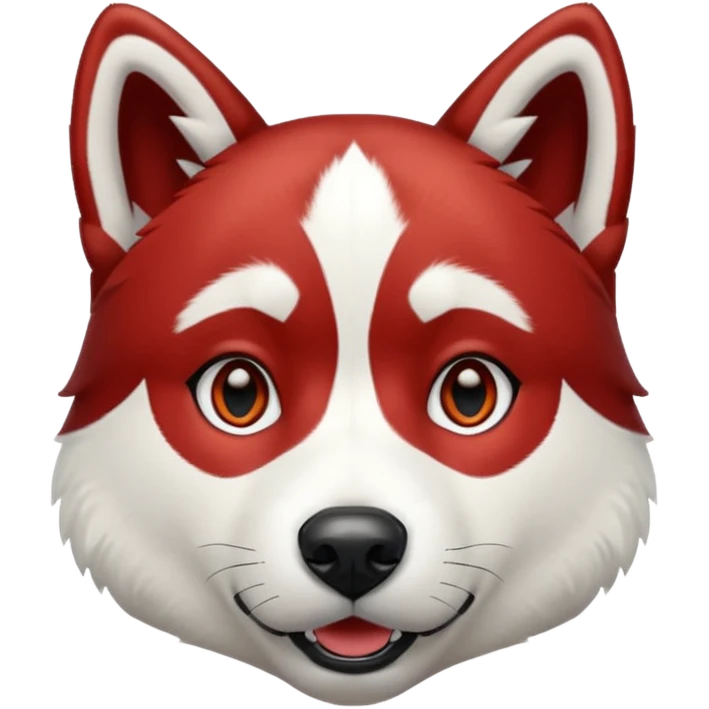Red white black husky emoji