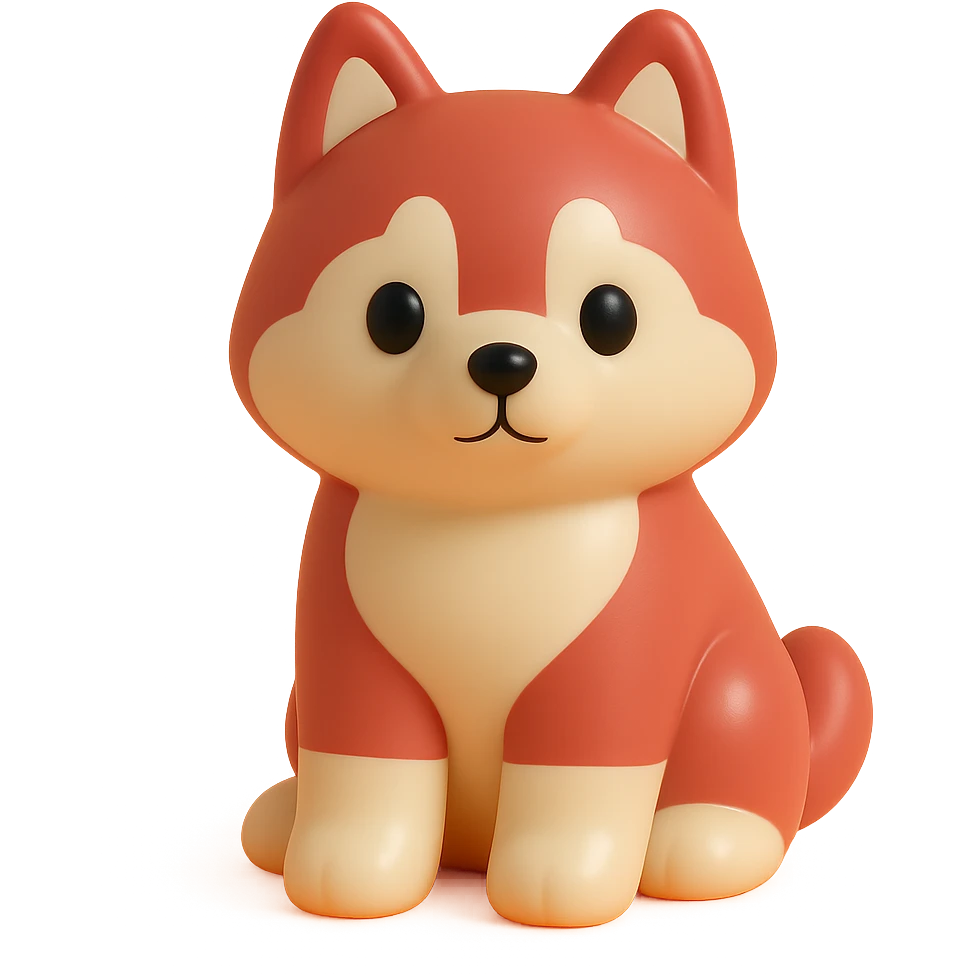 cute red-brown siberian husky sitting emoji