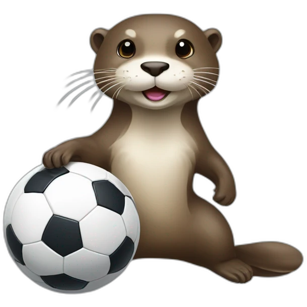 otter playing soccer in nikes emoji