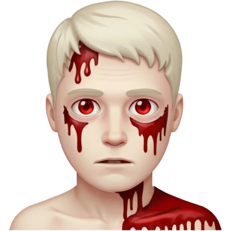 white man covered in blood emoji