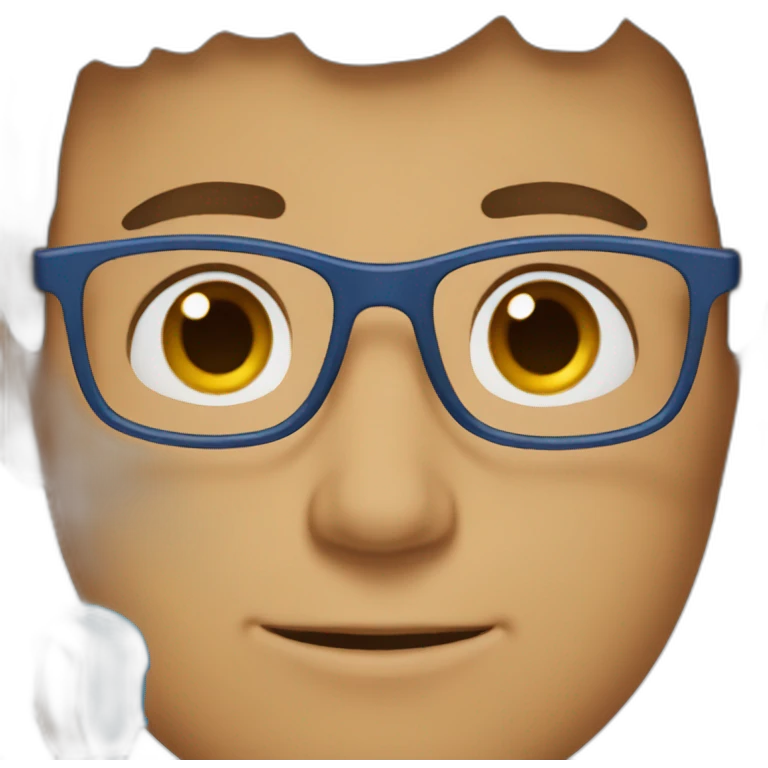 Brown haired boy with blue glasses emoji