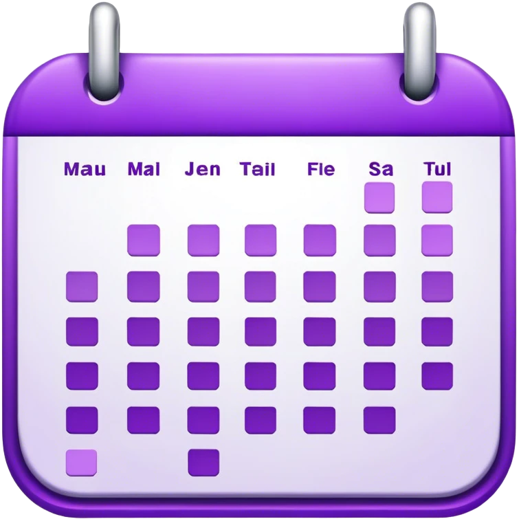 a calendar in purple shades emoji