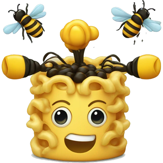 Macaroni and bees emoji