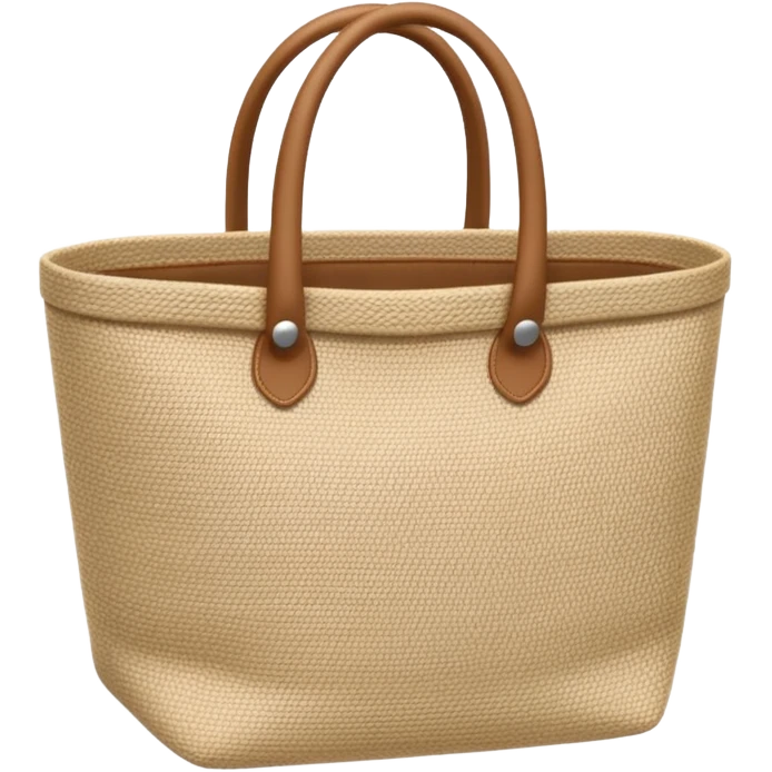 cartoon market bag, do not add stripes and make it empty. Do not add face. Top view emoji