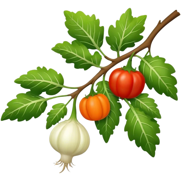 vegetables on a tree branch emoji