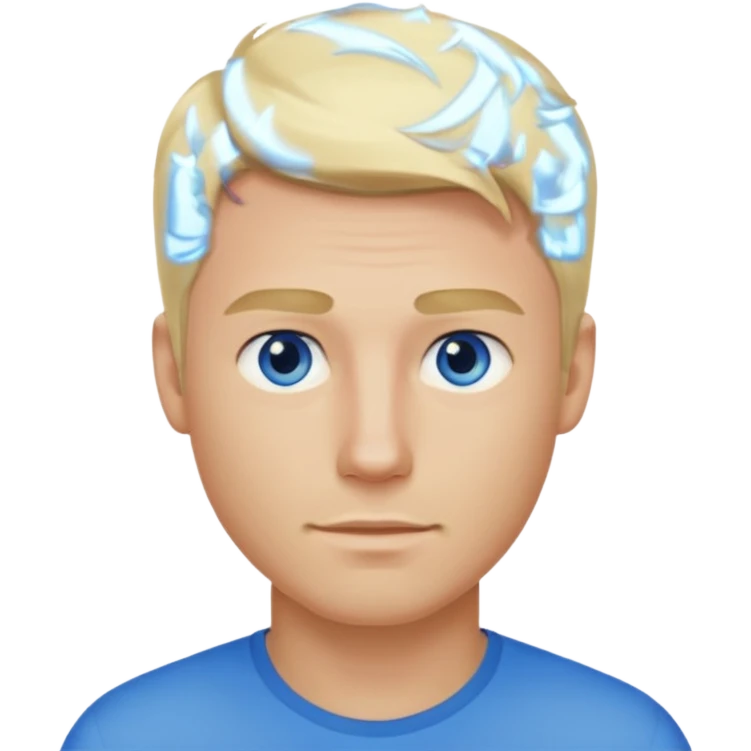 A guy with blonde hair and blue eyes that looks masculine emoji