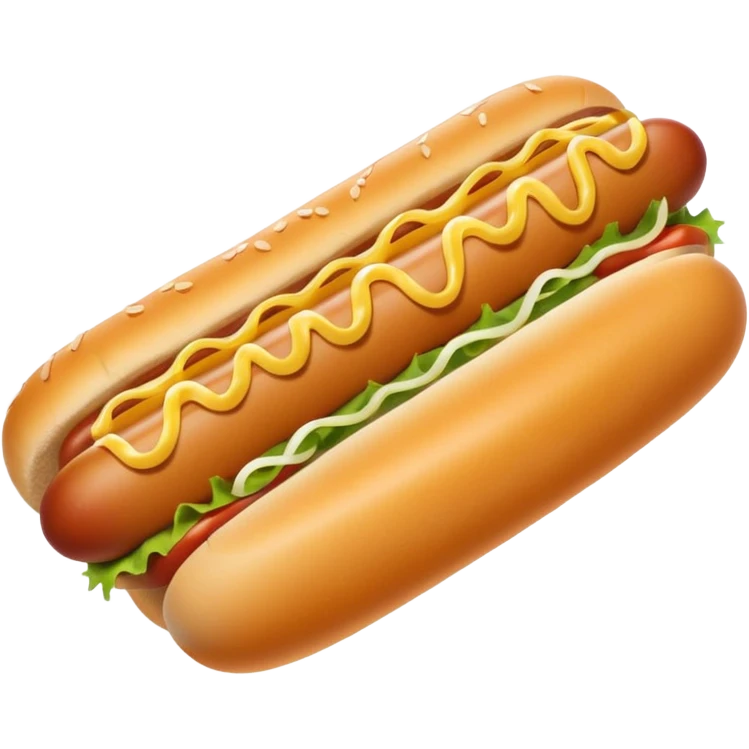 Hot dog with long white onions and spicy mustard on top emoji