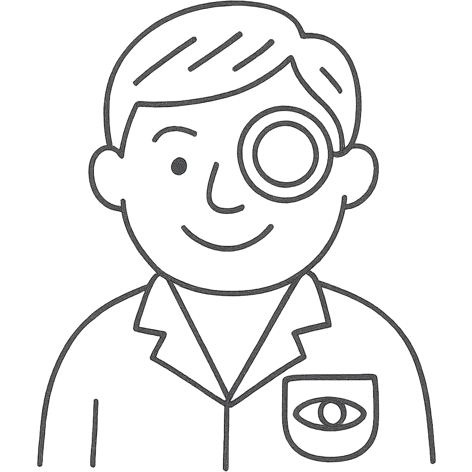 An eye doctor emoji with a black color emoji