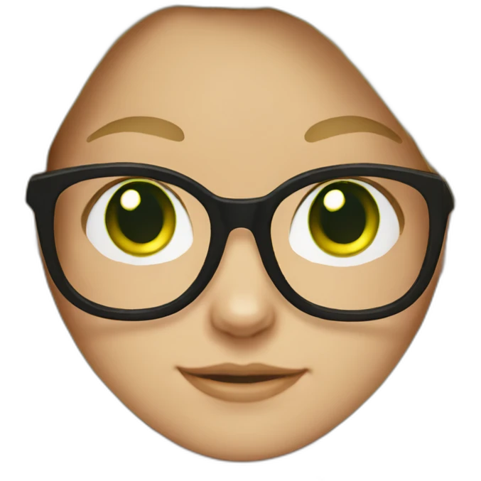 Cat Long blonde hair with glasses and green eyes emoji