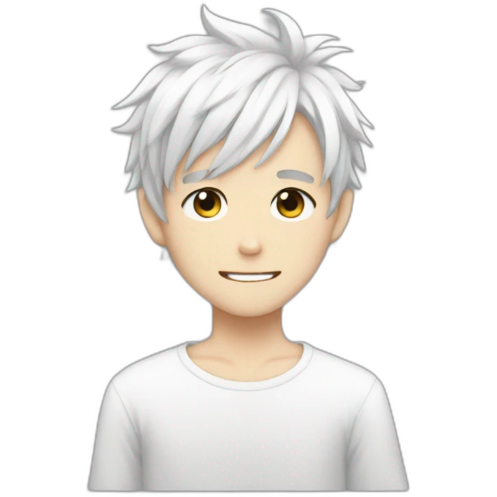 White hair anime boy emoji