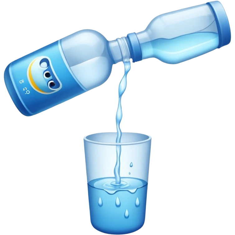 bottle of water being poured out emoji