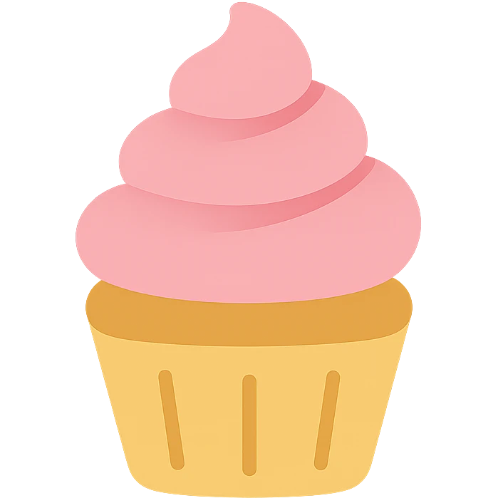 cupcake with pink icing icon emoji