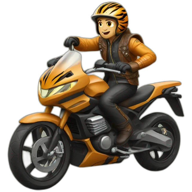 Tiger rider human emoji