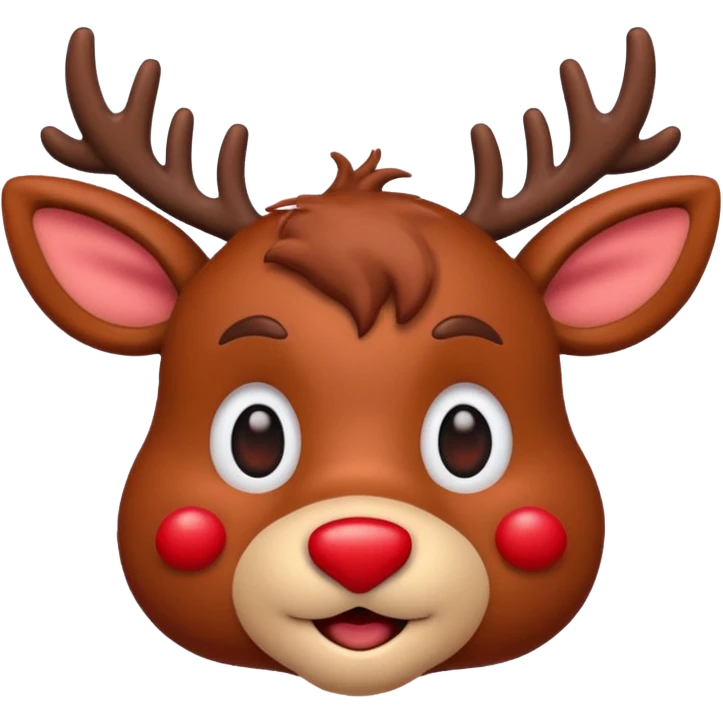 Rudolph cute face emoji for slack simple emoji