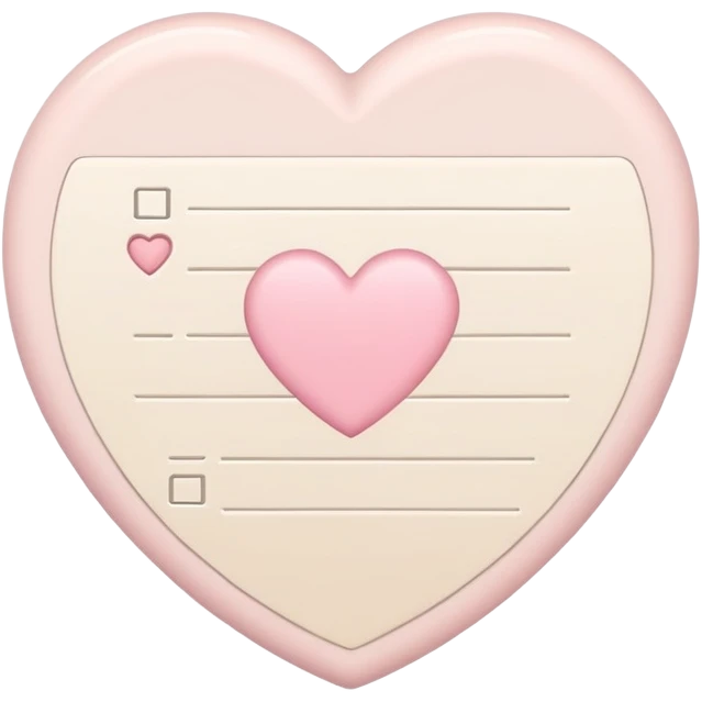 Pale beige to do list with pastel pink heart in the centre  emoji