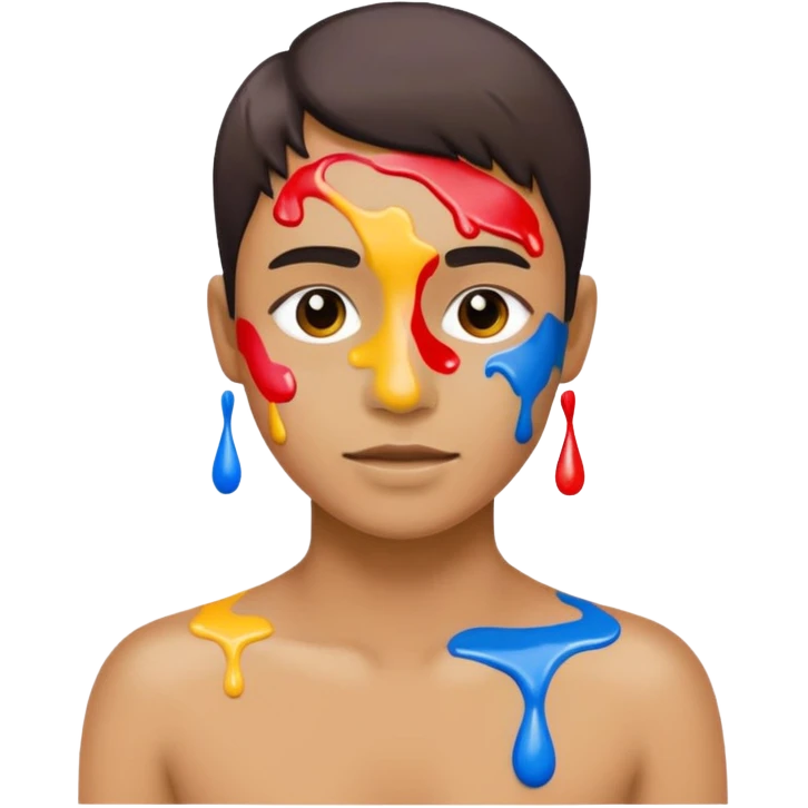 paint drop on face body emoji