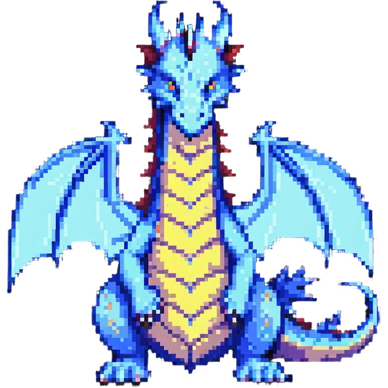 three-headed dragon Gorynych pixel art emoji