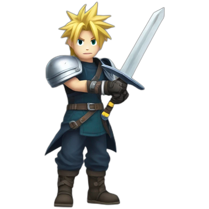 cloud strife with buster sword emoji