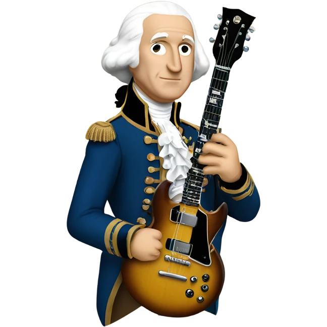 George Washington playing a Gibson sg emoji