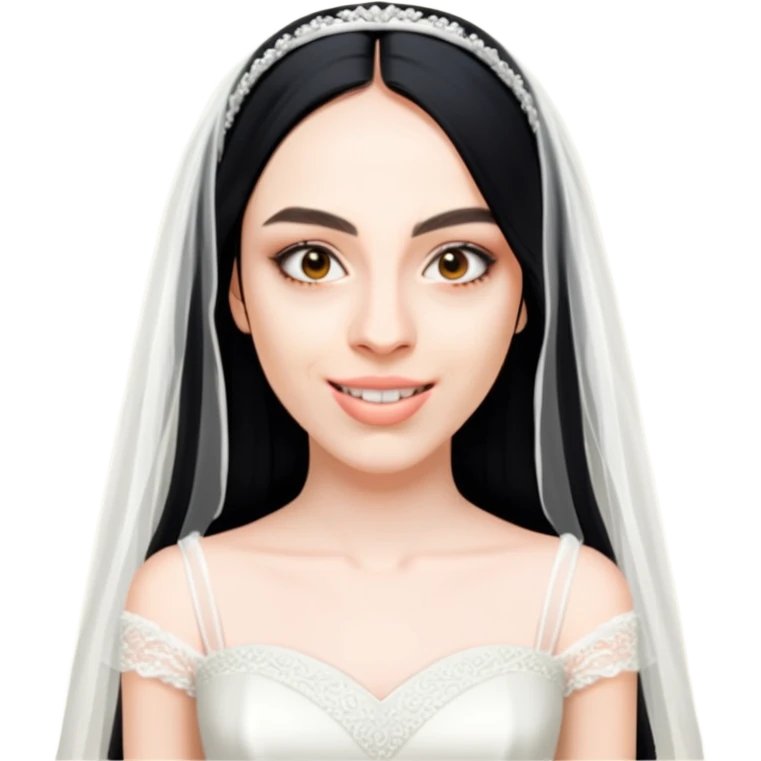 Bride with long black hair emoji