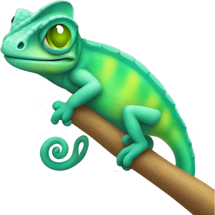 Cute smiling chameleon emoji