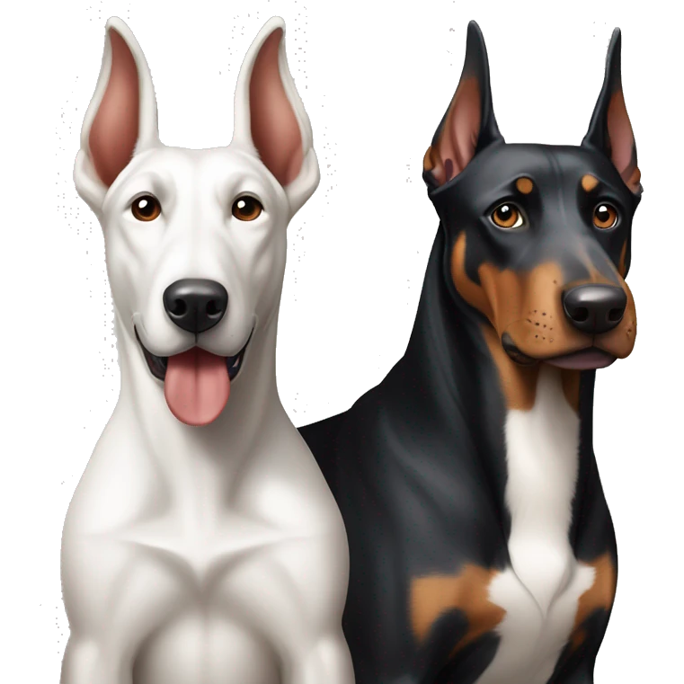 Doberman and Samoyed  emoji
