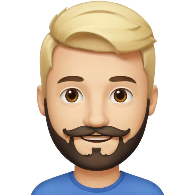 cute blonde guy with muller and a dark beard with moustache emoji