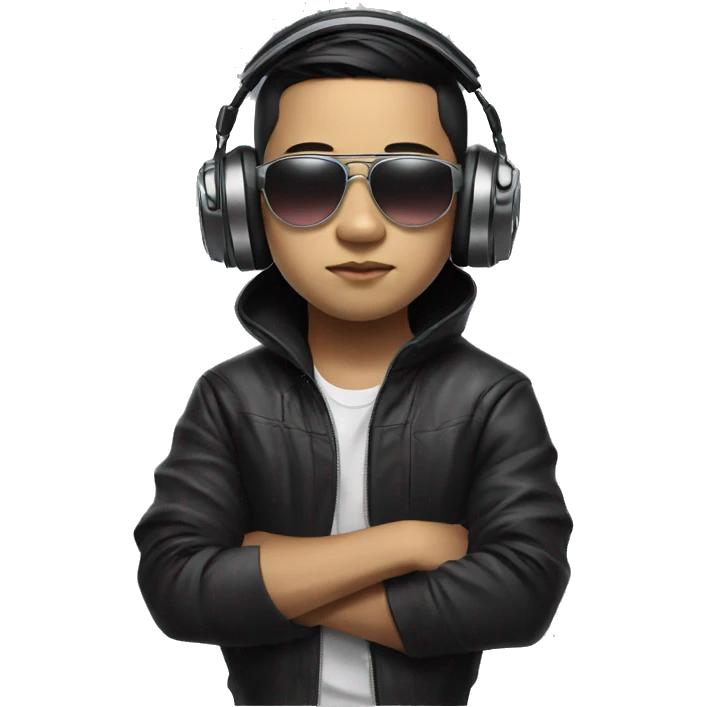 cyberpunk DJ, asian boy emoji