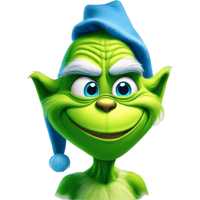 The grinch smirking in blue saying knee surgery  emoji