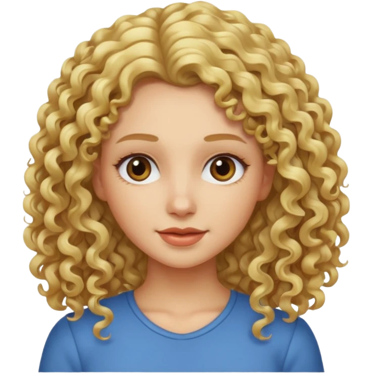 curly blond long hair woman emoji