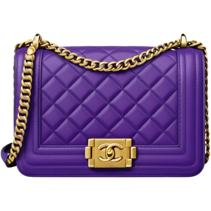 chanel le boy violet bag emoji
